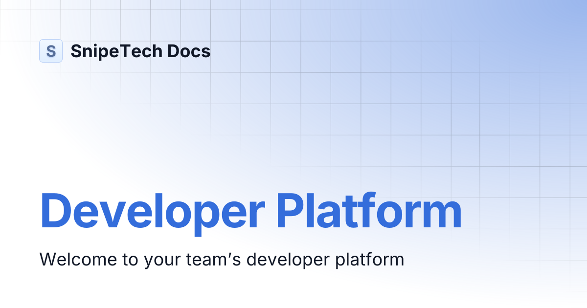 Developer Platform | SnipeTech Docs
